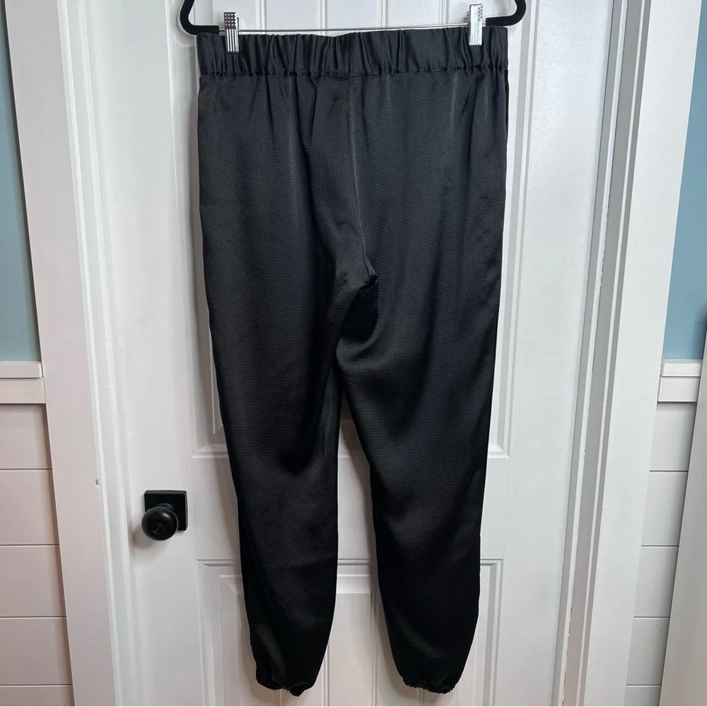 Emily McCarthy Black Downtown Velvet Racing Stripe Jogger Pants. Size Large. - Picture 5 of 13